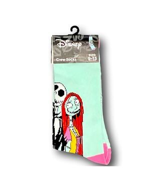 4/$25 New Disney Jack and Sally Skeleton Nightmare Before Christmas Crew Socks
